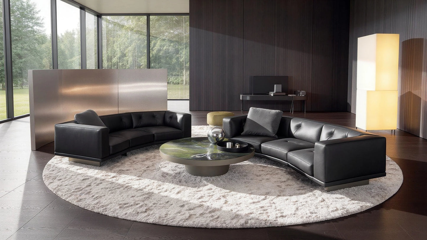 Cade 5-Seater Leather Curved Modular Sofa