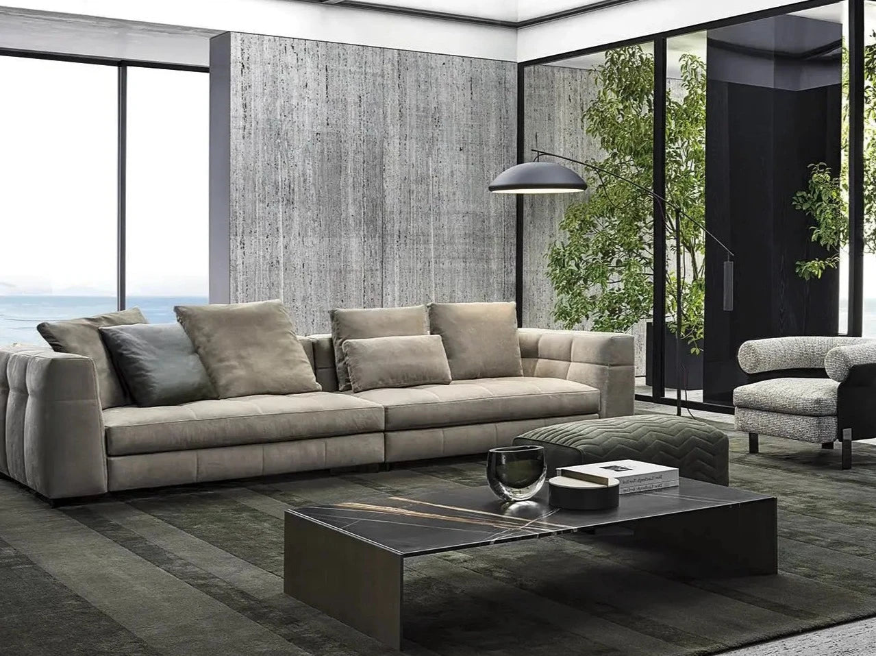 Farid 2-Seater Fabric Upholstered Sofa