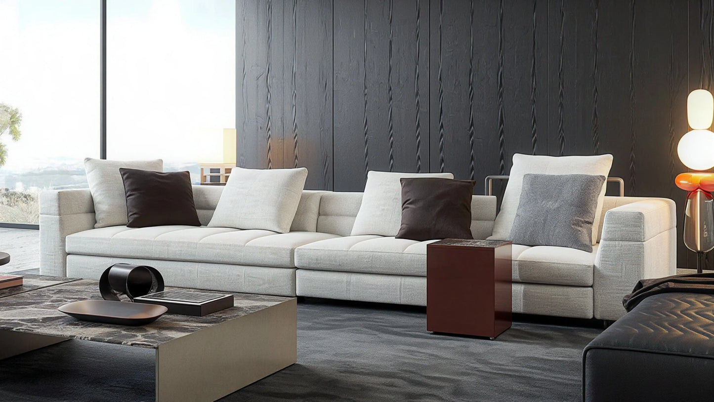 Travis 4-Seater Leather Upholstered Sofa