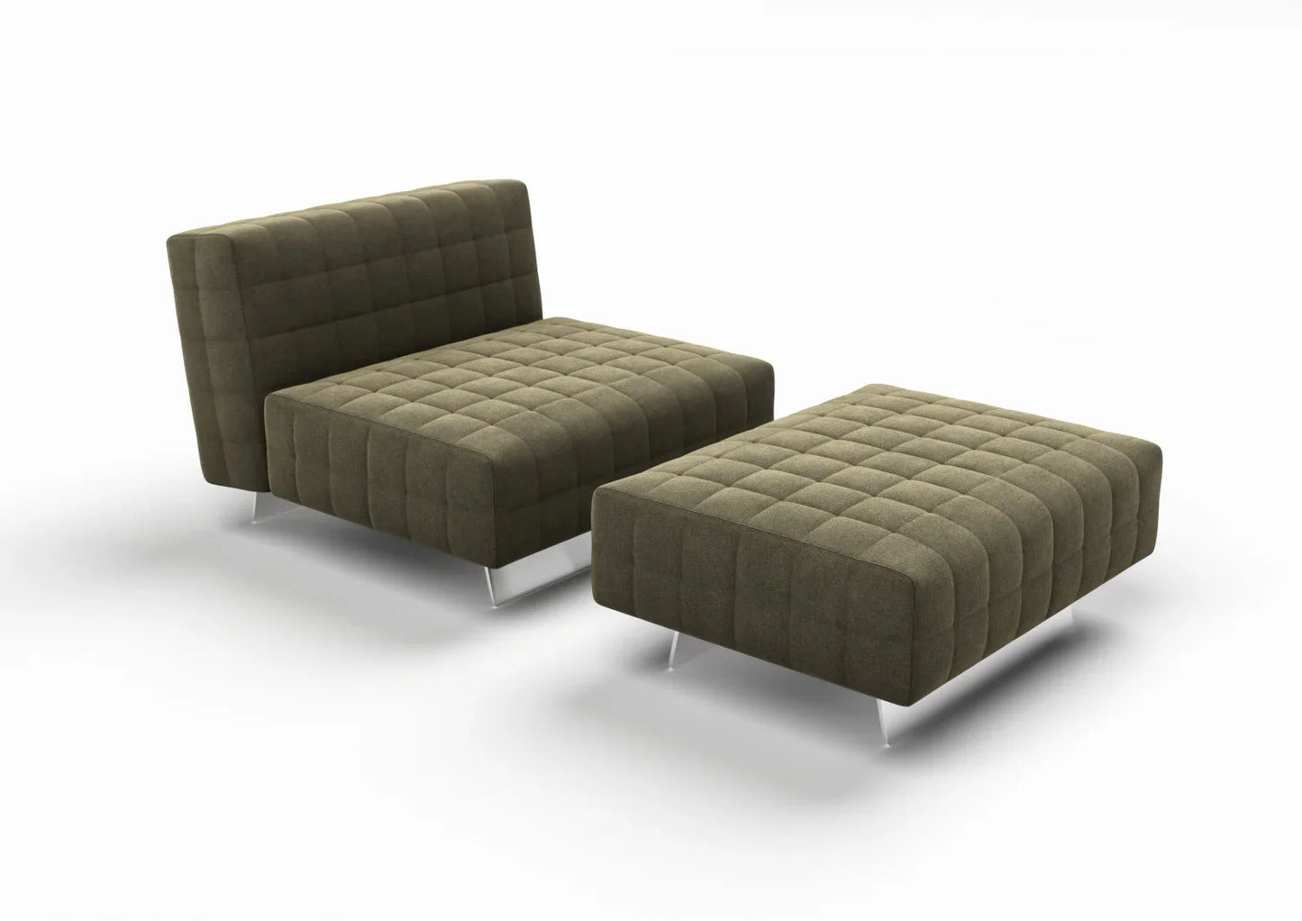 Alaric Fabric Armchair & Ottoman Set