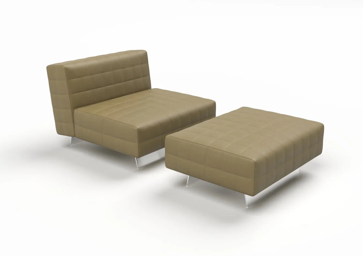 Utrecci Leather Armchair & Ottoman Set