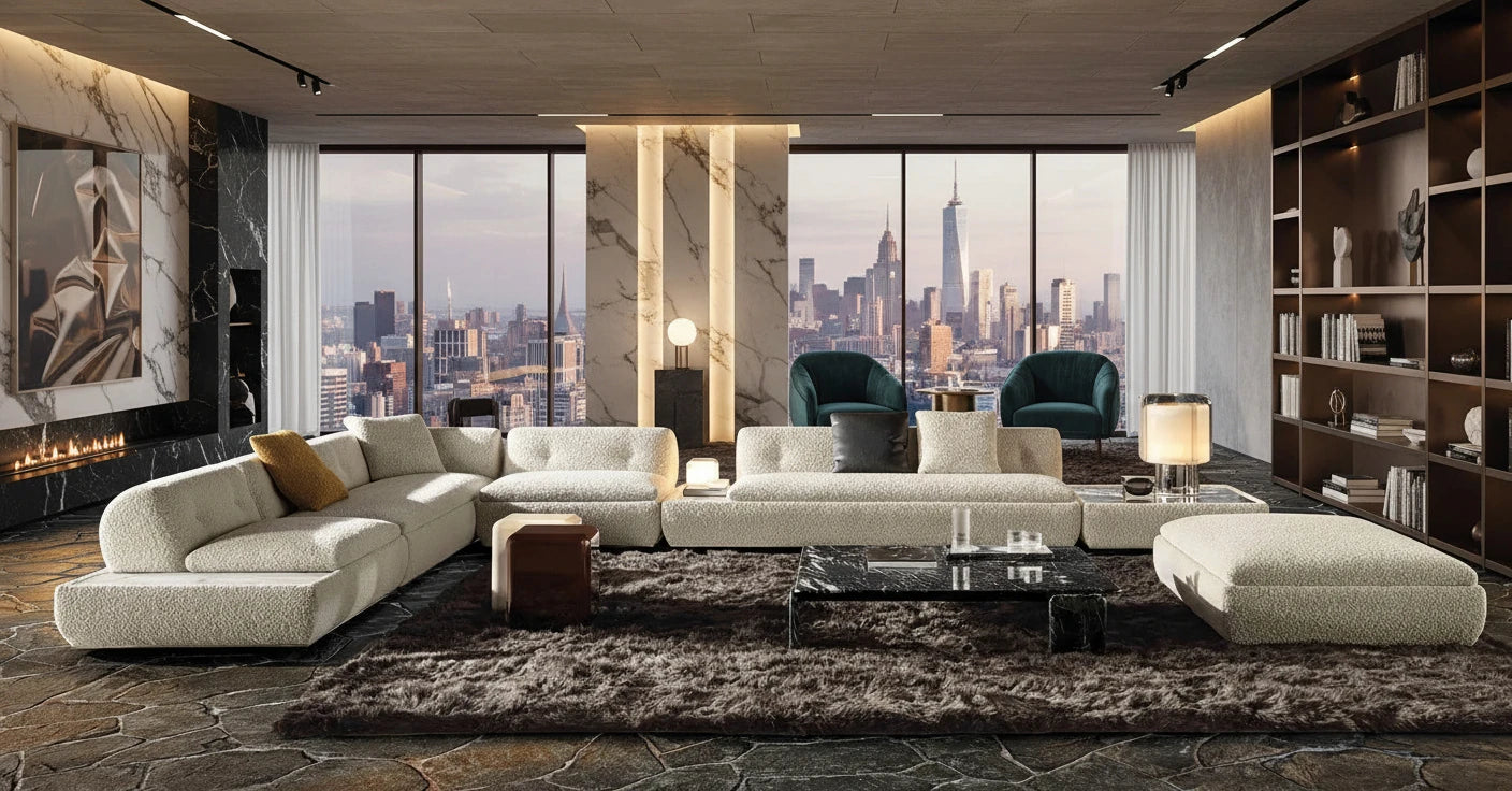 Xael 6-Seater Fabric Sofa