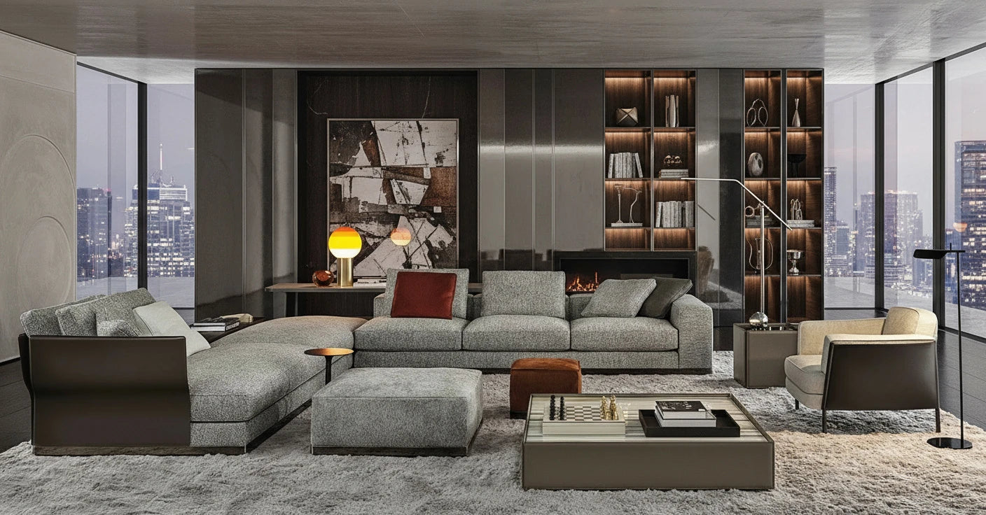 Yagil 7-Seater Fabric Modular Sofa with Chaise