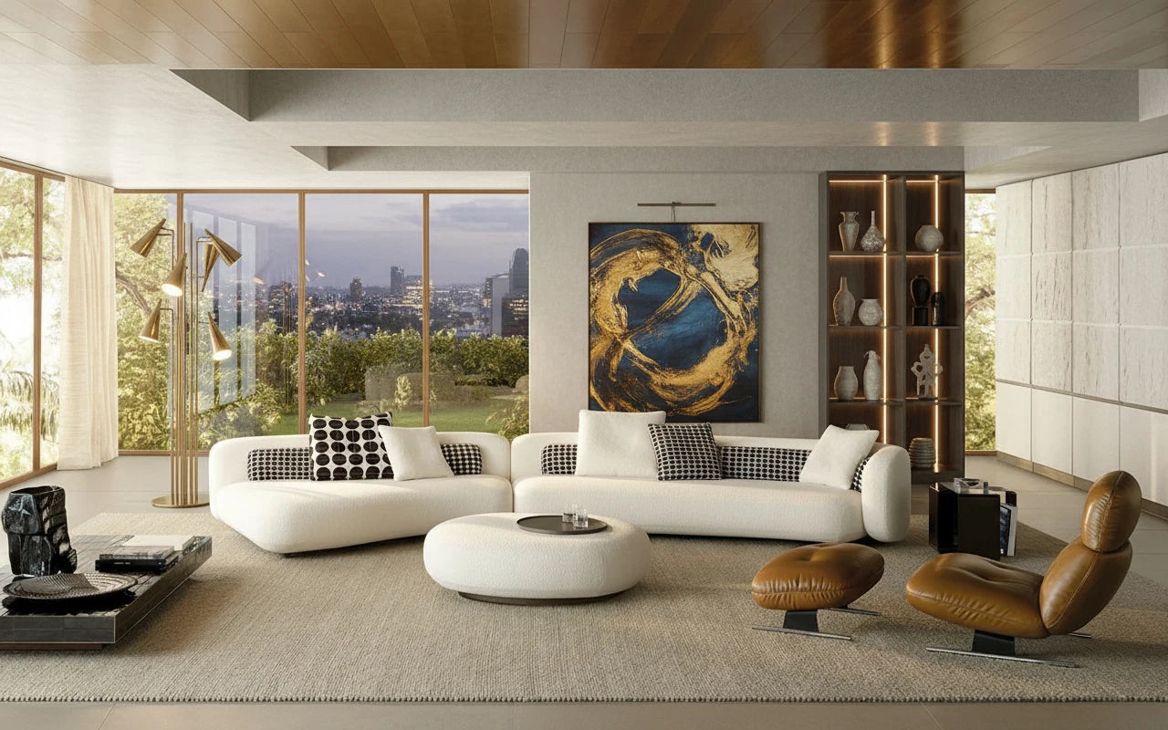 Zach 5-Seater Fabric Modular Sofa
