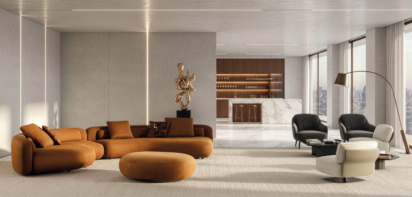 Zach 5-Seater Fabric Modular Sofa