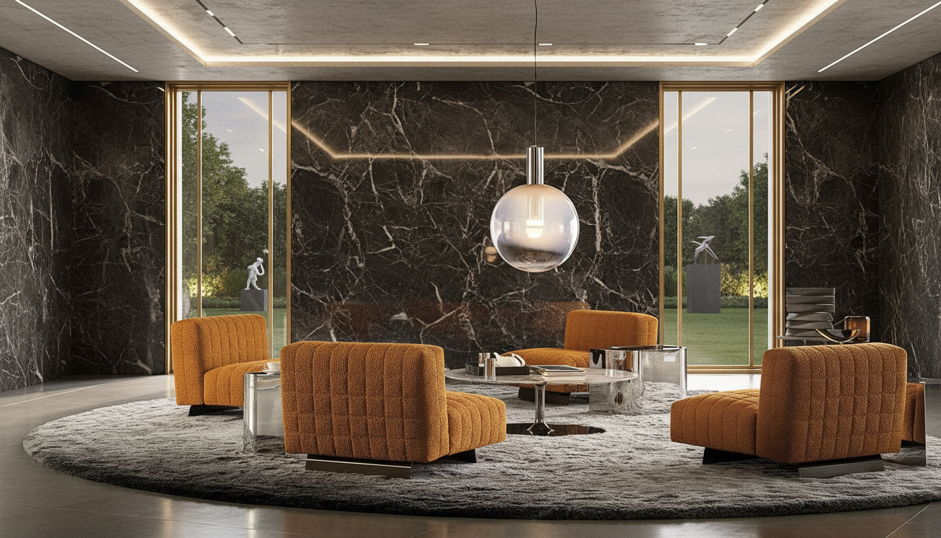 Alaric Fabric Armchair & Ottoman Set