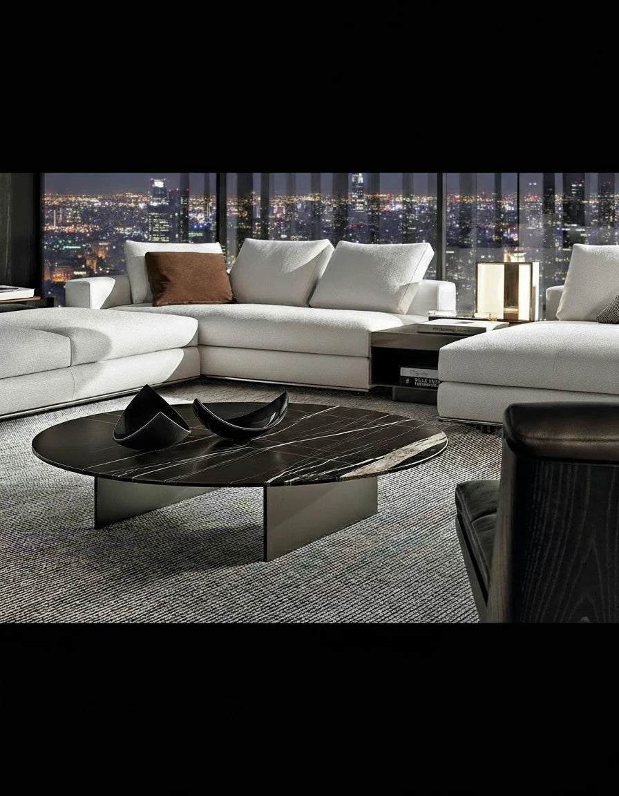Albus Marble 100cm Round Coffee Table