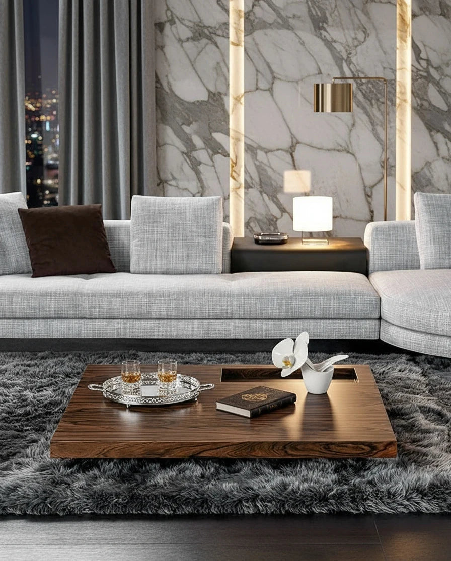Atlas Wooden Top Square Brown Coffee Table