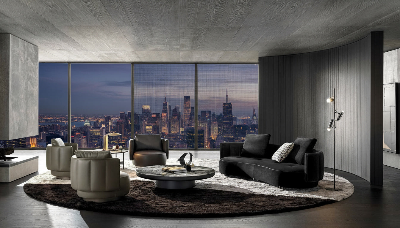 Menatti Leather Armchair & Ottoman Set