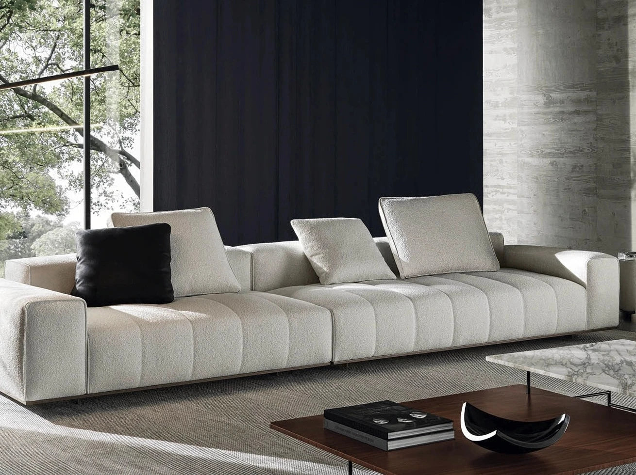 Kingston 4-Seater Fabric Corner Sofa with Ottoman Set
