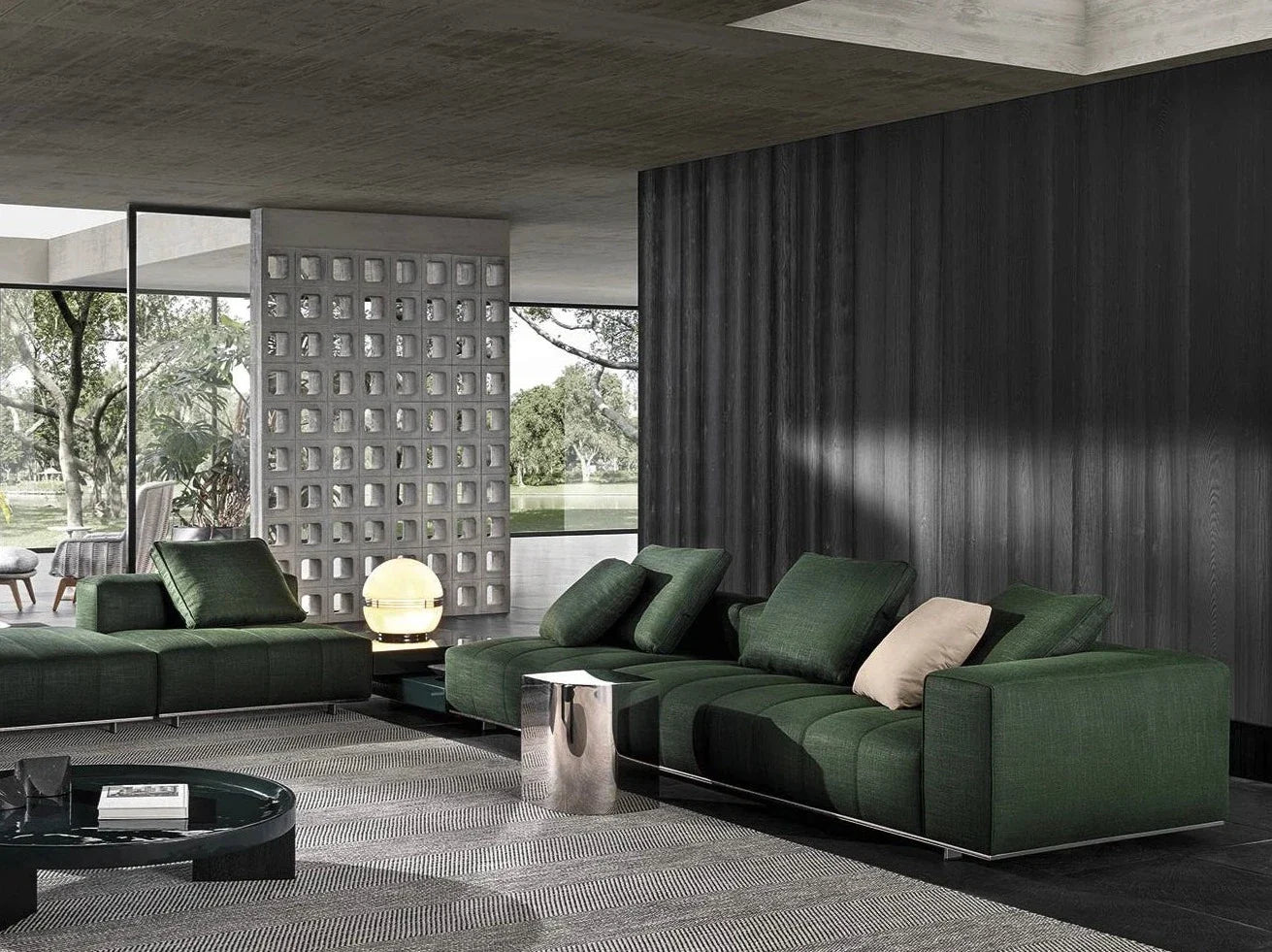 Kingston 4-Seater Fabric Corner Sofa with Ottoman Set