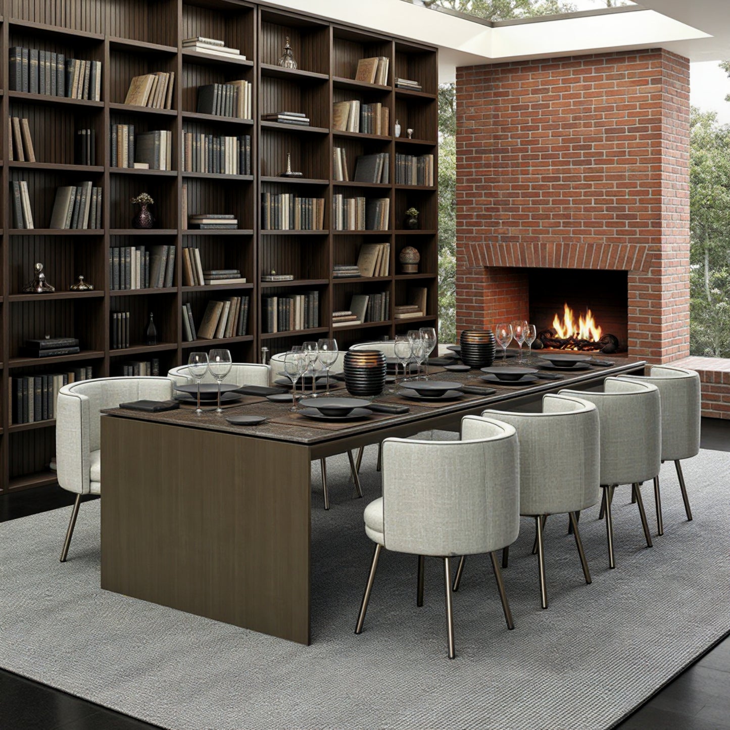 Bomber 12-Seater Wooden Dining Table