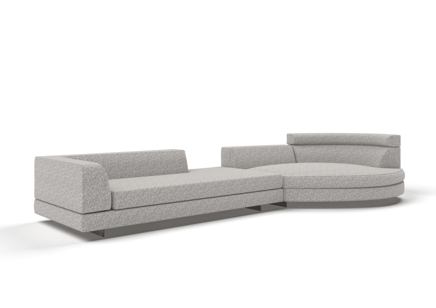 Skyler 3-Seater Fabric Sofa with Curved Chaise
