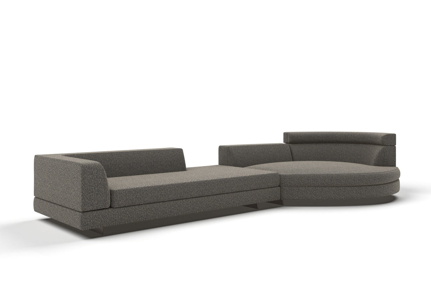 Skyler 3-Seater Fabric Sofa with Curved Chaise