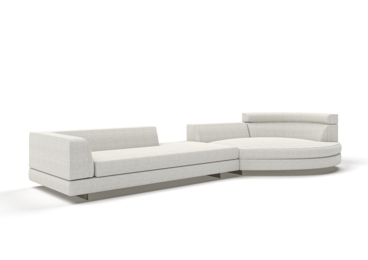 Skyler 3-Seater Fabric Sofa with Curved Chaise