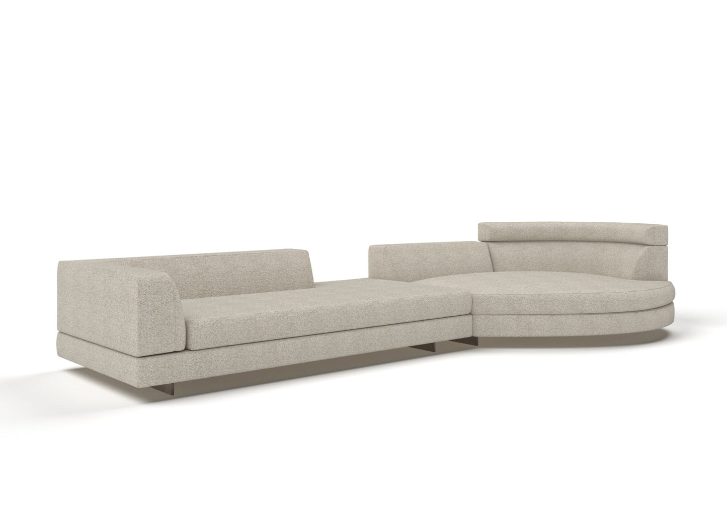 Skyler 3-Seater Fabric Sofa with Curved Chaise
