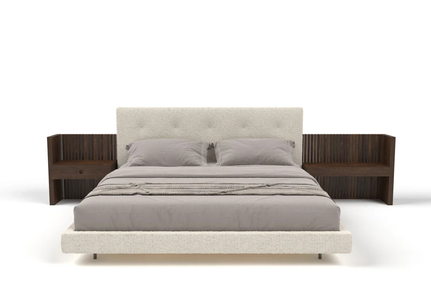 Porto Fabric Bed with Padded Headboard