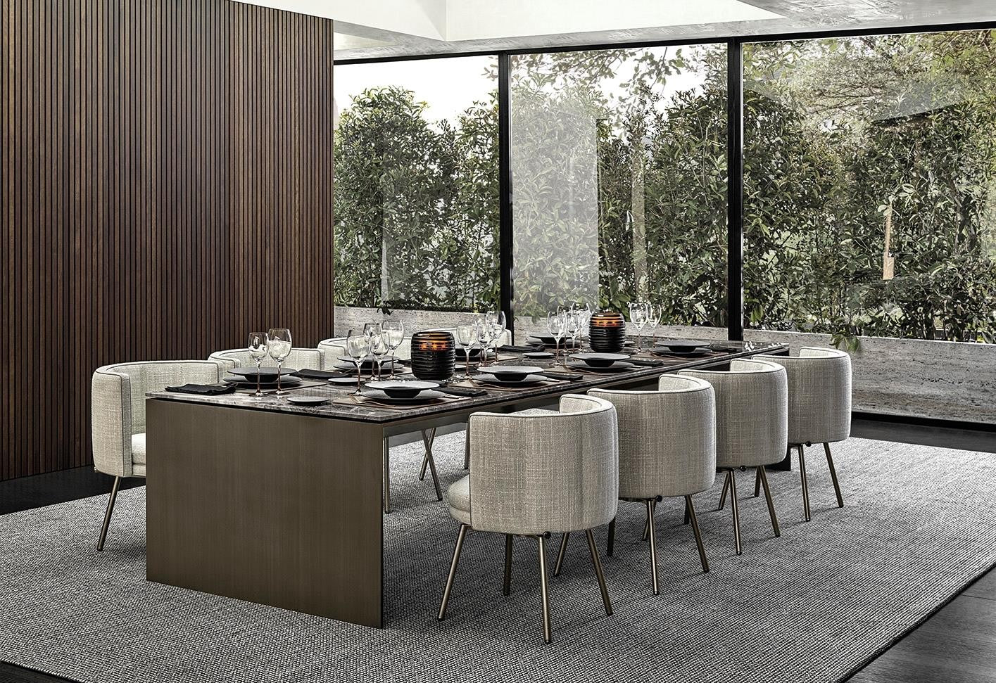 Bomber 12-Seater Wooden Dining Table