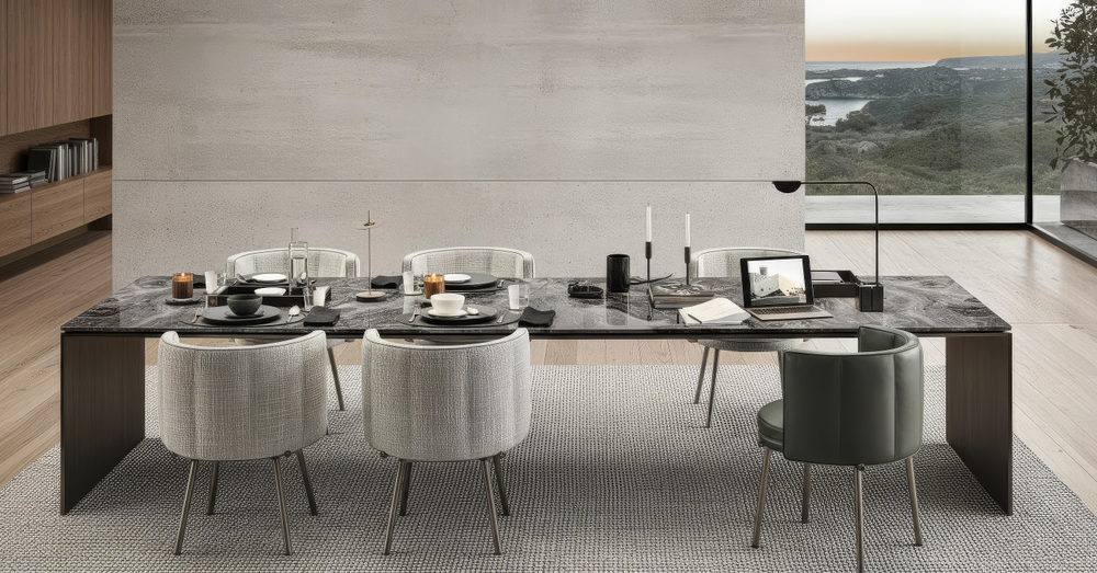 Blanche 12-Seater Marble Dining Table