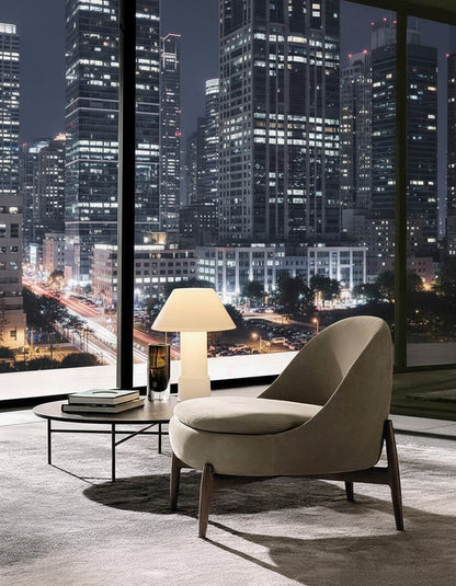 Lucien Fabric Swivel Armchair & Ottoman Set