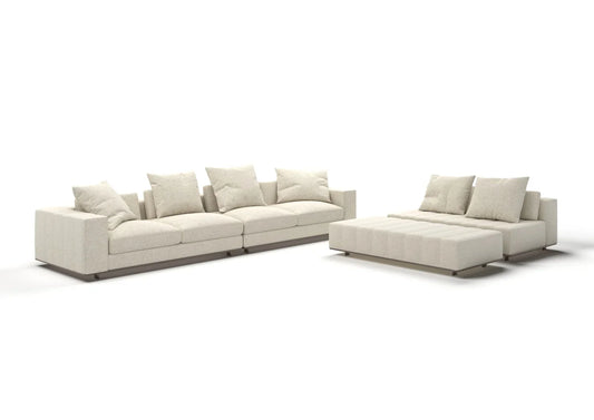 Leander 6-Seater Fabric Sectional Sofa with Ottoman Set