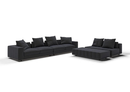 Leander 6-Seater Fabric Sectional Sofa with Ottoman Set
