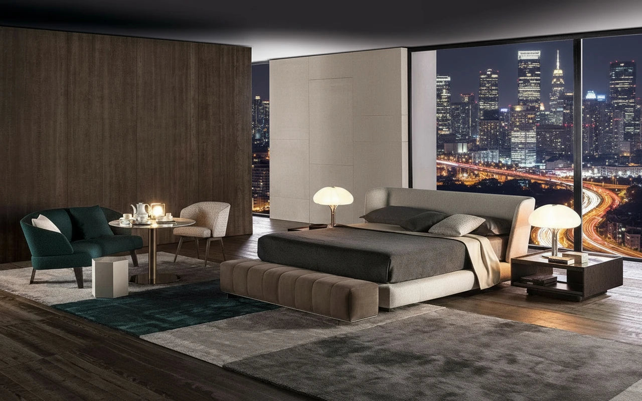 Emman Fabric Bed with Padded Headboard