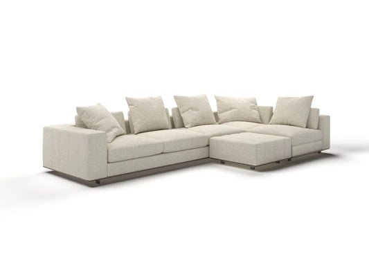 Theo 4-Seater Fabric Sofa with Ottoman Set