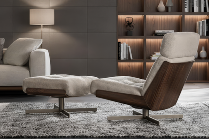 Orin Fabric Swivel Chair & Footstool Set