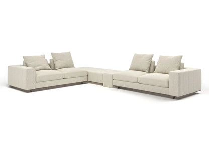 Logan 4-Seater Fabric Sectional Sofa with Ottoman Set