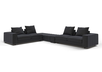 Logan 4-Seater Fabric Sectional Sofa with Ottoman Set