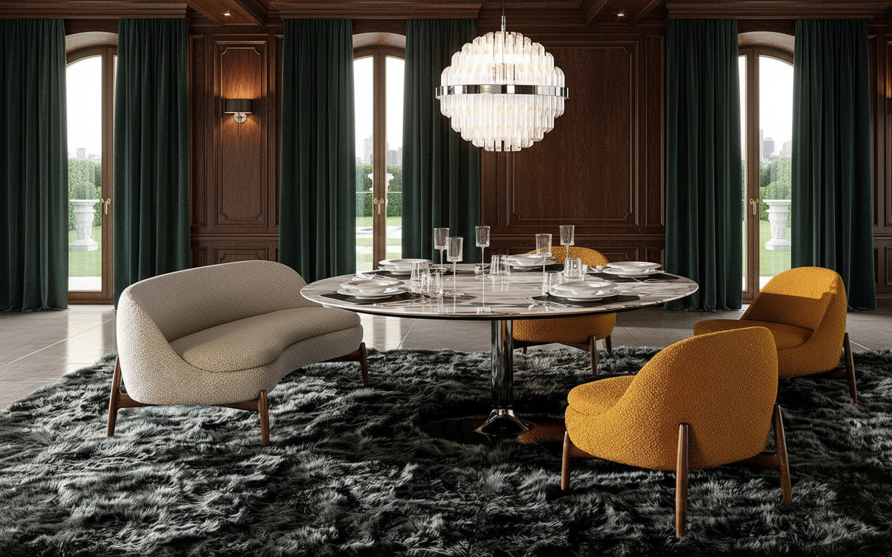 Lucien Fabric Swivel Armchair & Ottoman Set
