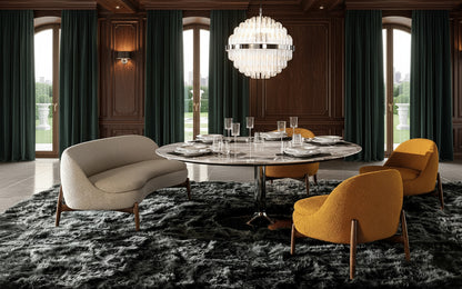 Lucien Fabric Swivel Armchair & Ottoman Set