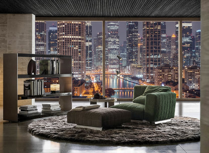 Alaric Fabric Armchair & Ottoman Set