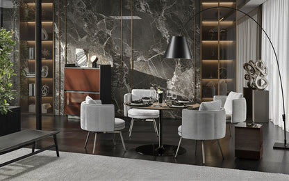 Dorian Fabric Armchair & Ottoman Set