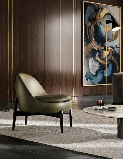 Torrin Leather Swivel Armchair & Ottoman Set