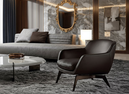 Ophelia Leather Armchair & Footstool Set