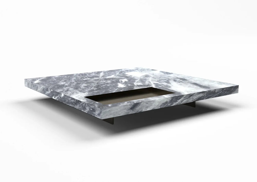 Alex Marble Top Square Gray Coffee Table