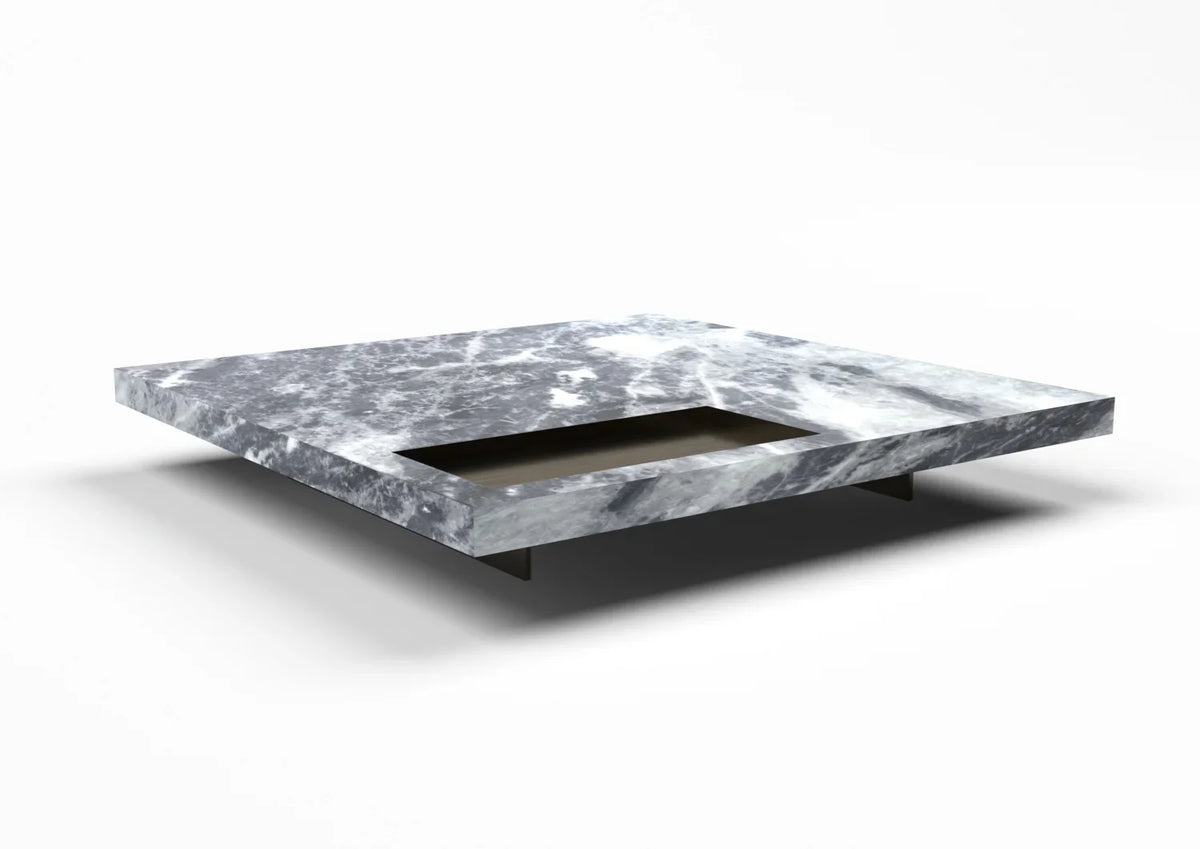 Alex Marble Top Square Gray Coffee Table