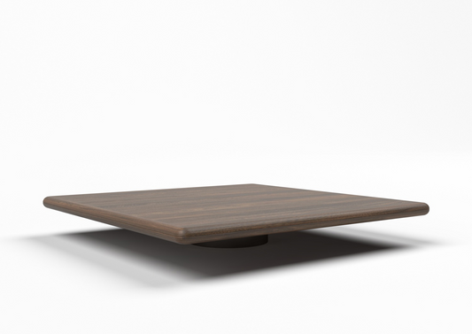Alpine Wooden Coffee Table with Cylindrical Base