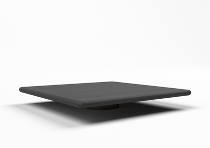 Alpine Wooden Coffee Table with Cylindrical Base