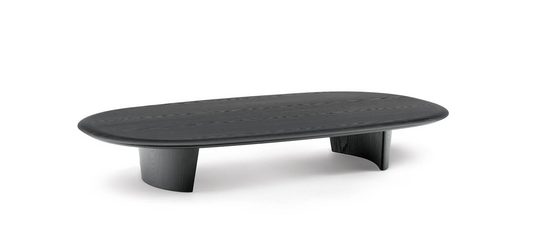 Famie Wood Coffee Table with Curve Base