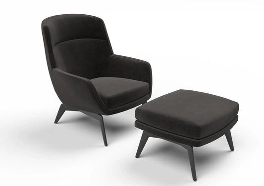 Ophelia Leather Armchair & Footstool Set