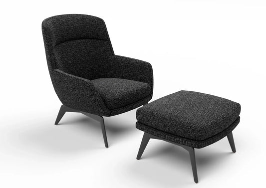Mono Fabric Armchair & Footstool Set