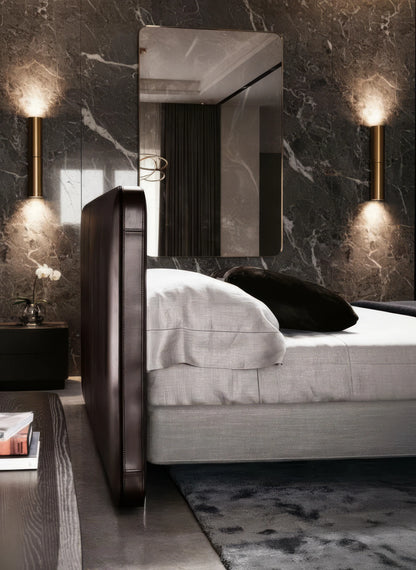 Berryss Fabric Bed with Cushion Padded Headboard