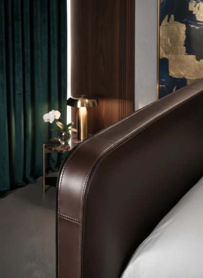 Berryss Fabric Bed with Cushion Padded Headboard