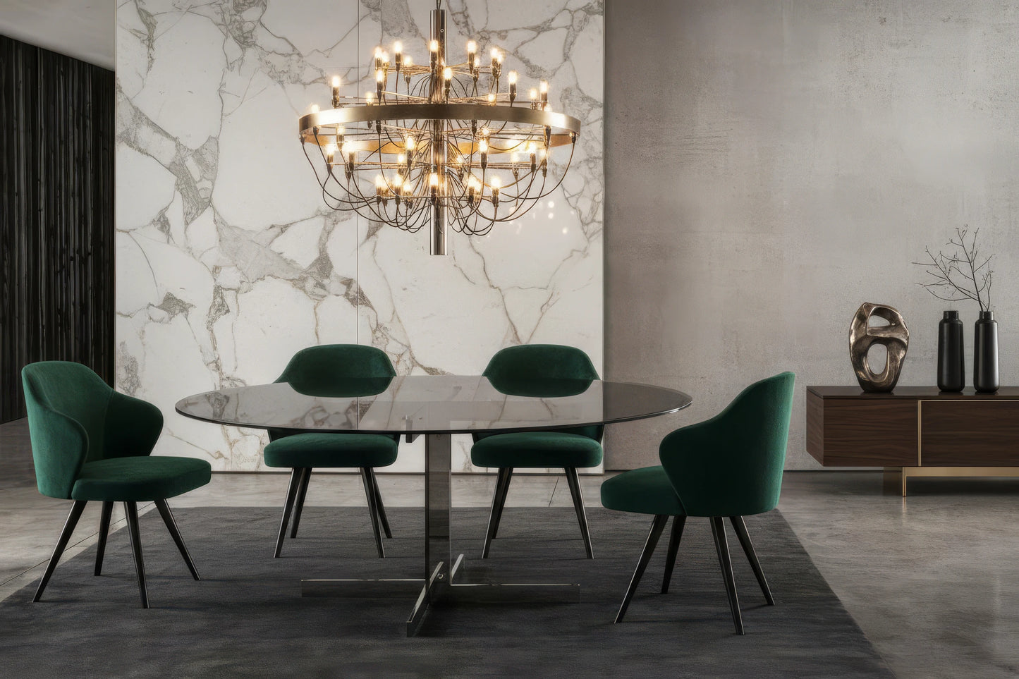 Bedross 8-Seater Glass Top Dining Table