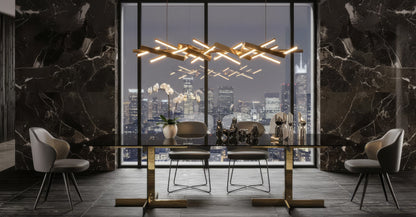 Beiwen 10-Seater Glass Top Dining Table