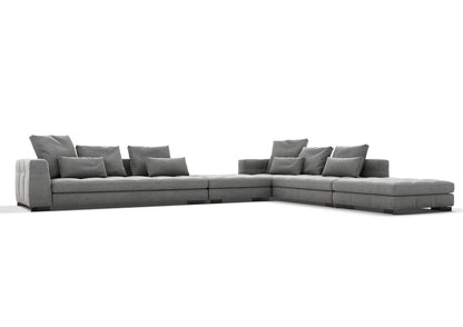 Gio 4-Seater Fabric Corner Sofa with Ottoman Set