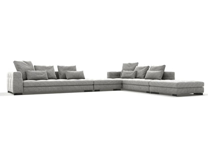 Gio 4-Seater Fabric Corner Sofa with Ottoman Set